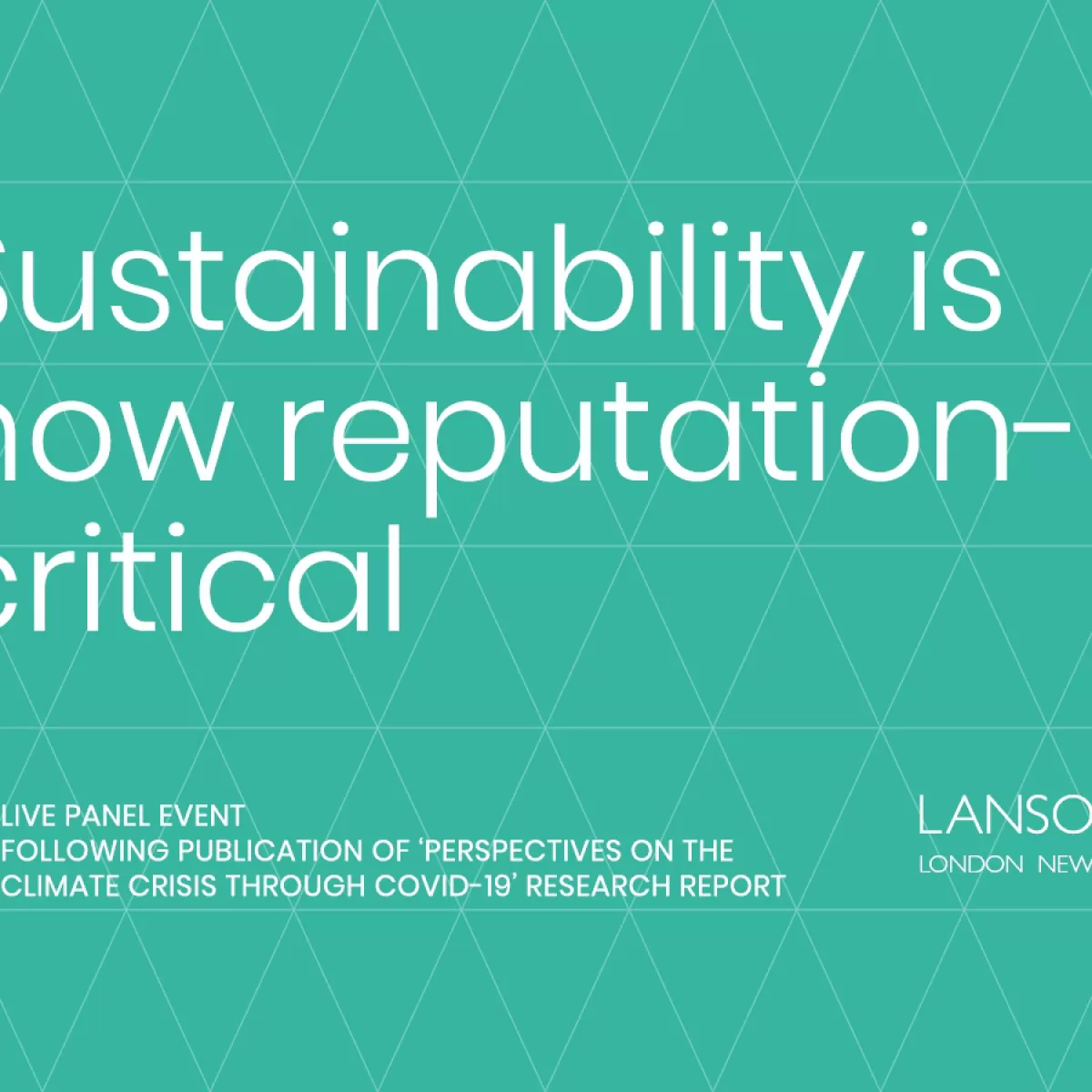 COVID 19 heightens sustainability concerns Event by Lansons London New York 1200x900